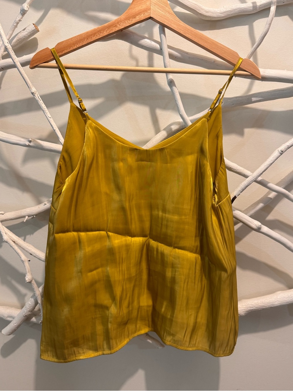a new day Mustard Yellow Satin Cami Tank Top - silky texture